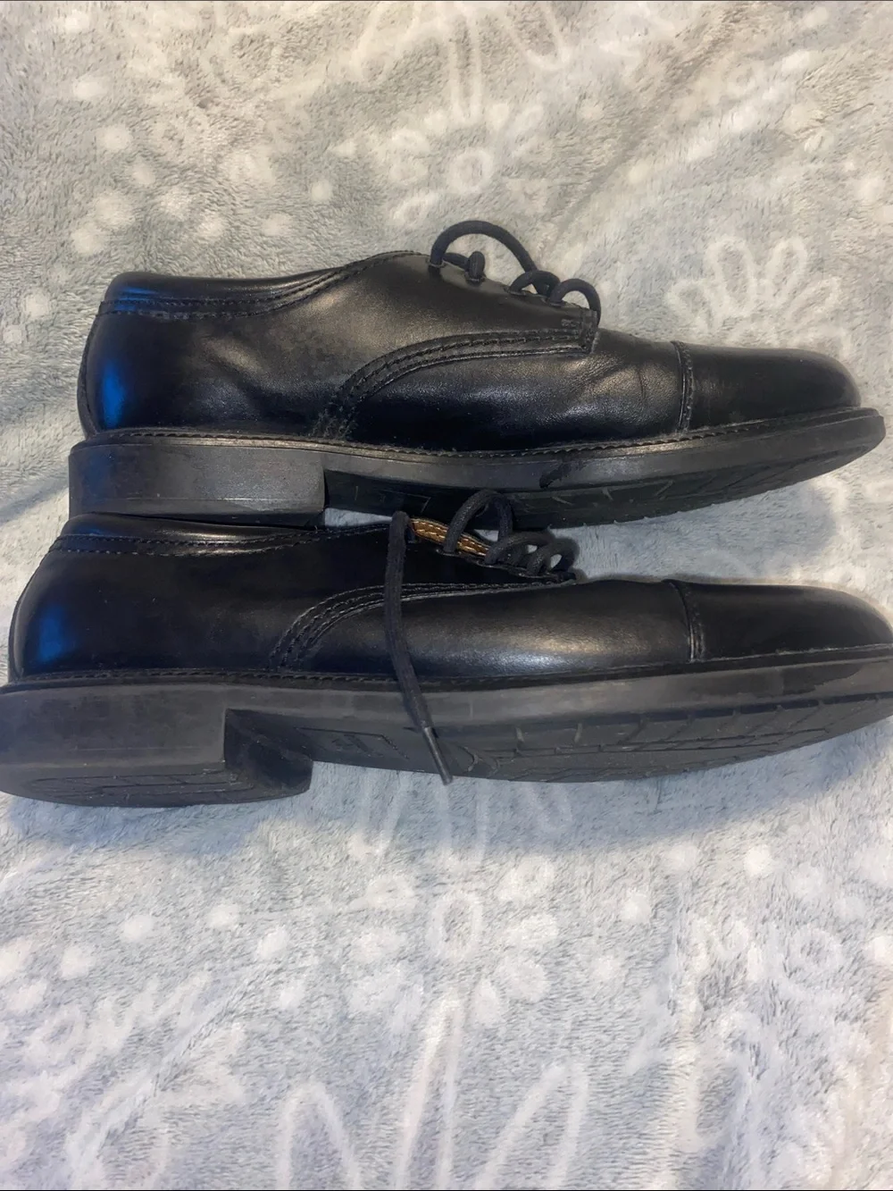 Dockers Black Leather Cap-Toe Derby Shoes